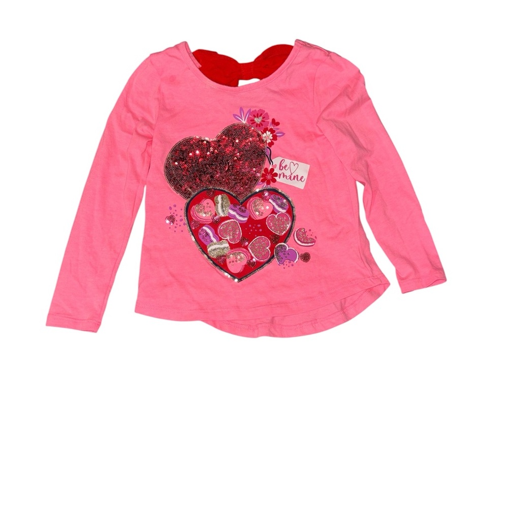 NWOT Isaac Mizrahi Pink Long Sleeve Tee with Heart Design